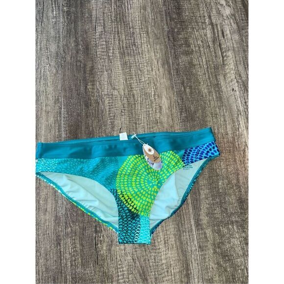 Prana Other - NWT PrAna UPF 50+ Ramba Bikini Bottom Teal Green Polka Dots XL